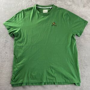 John Deere Men's 2XL Farmer Embroidered Logo Green Short Sleeve Tractor Deer XXL